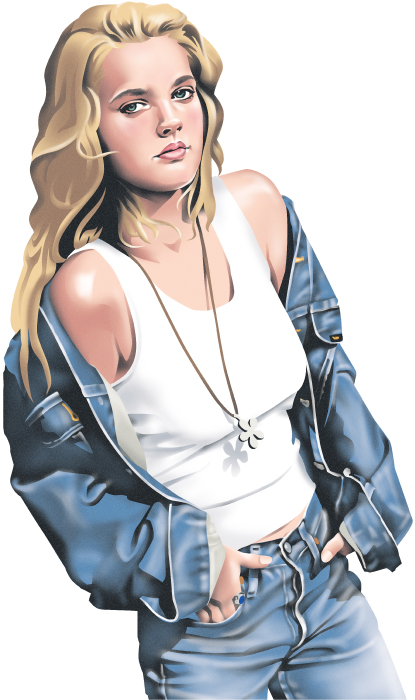 drew barrymore illustration