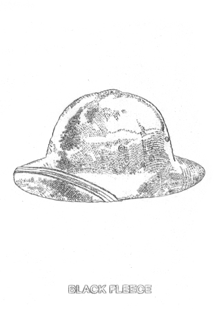 black fleece hat illustration
